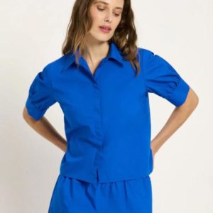Lanius - Blouse met pofmouw - Lapis