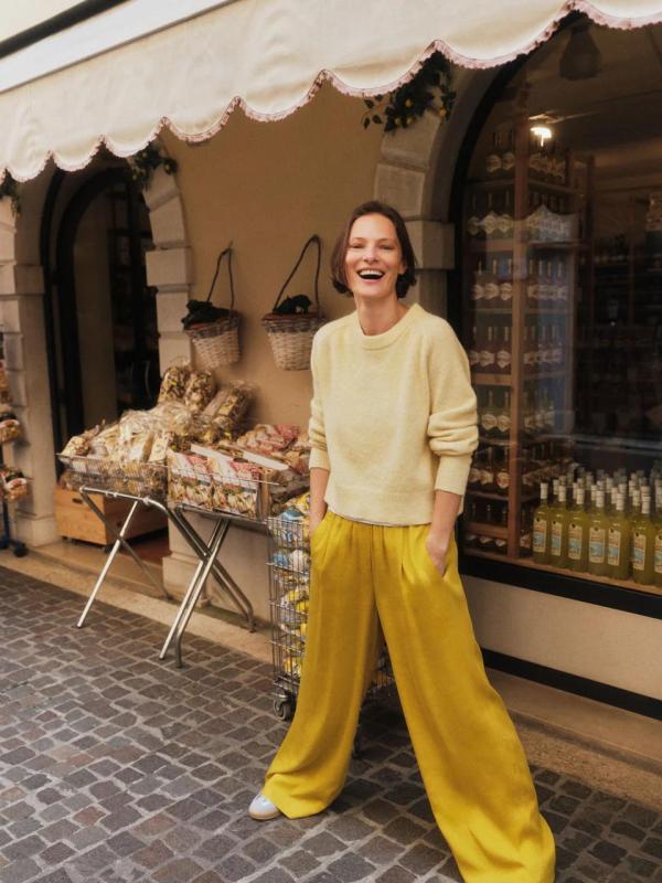 Lanius - Wijde Tencel Broek - Dark Kiwi - Afbeelding 4