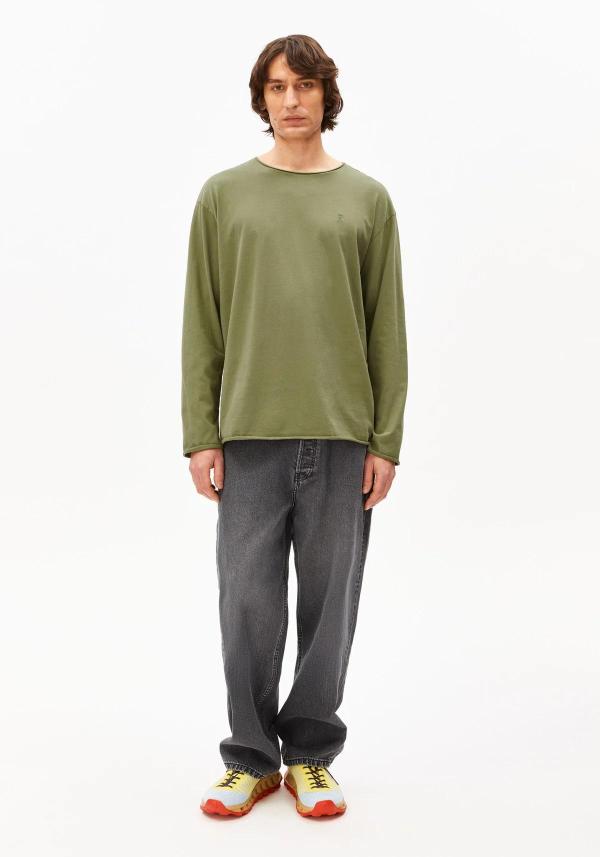 Armedangels - Jaames Longsleeve Brushed - Fatigue Green - Afbeelding 5