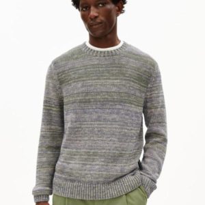 Armedangels - Yarnmix Knit Sweater - Fatigue Green-Pungent Purple