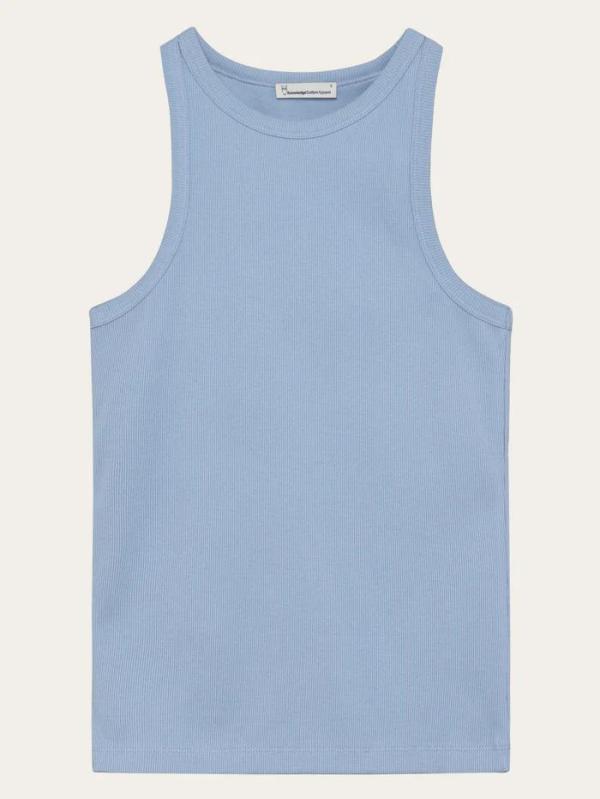 KnowledgeCotton Apparel - Racer Rib Top - Skyway