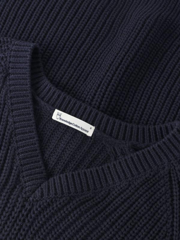 KnowledgeCotton Apparel - V-Neck Short Sleeve Knit - Night Sky - Afbeelding 2
