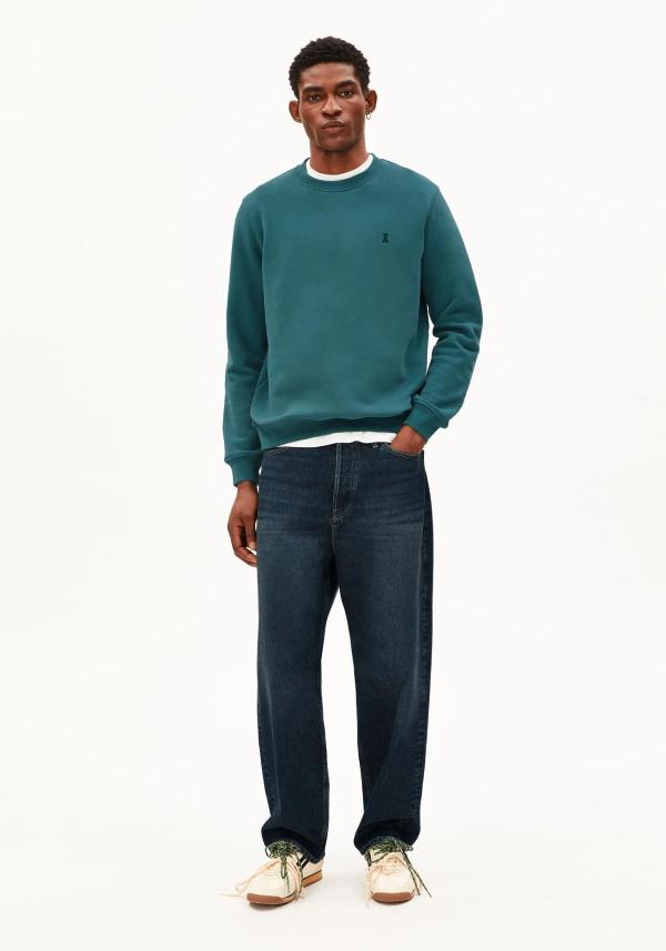 Armedangels - Baaro Fleece Sweatshirt -Petrol Velvet - Afbeelding 3