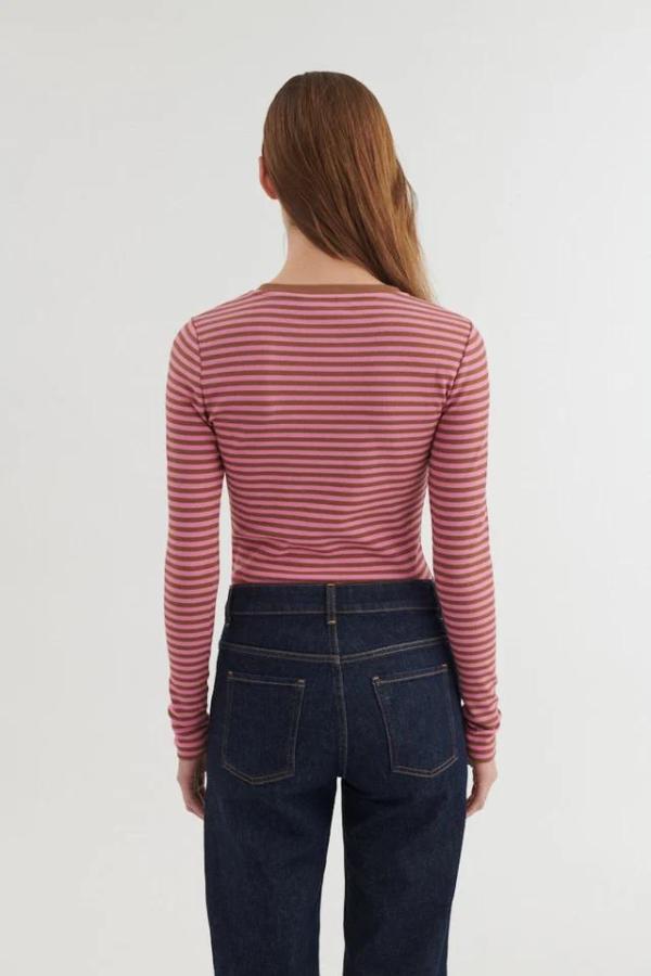 Basic Apparel - Ludmilla LS Tee - Cashmere Rose/Nuthach - Afbeelding 2