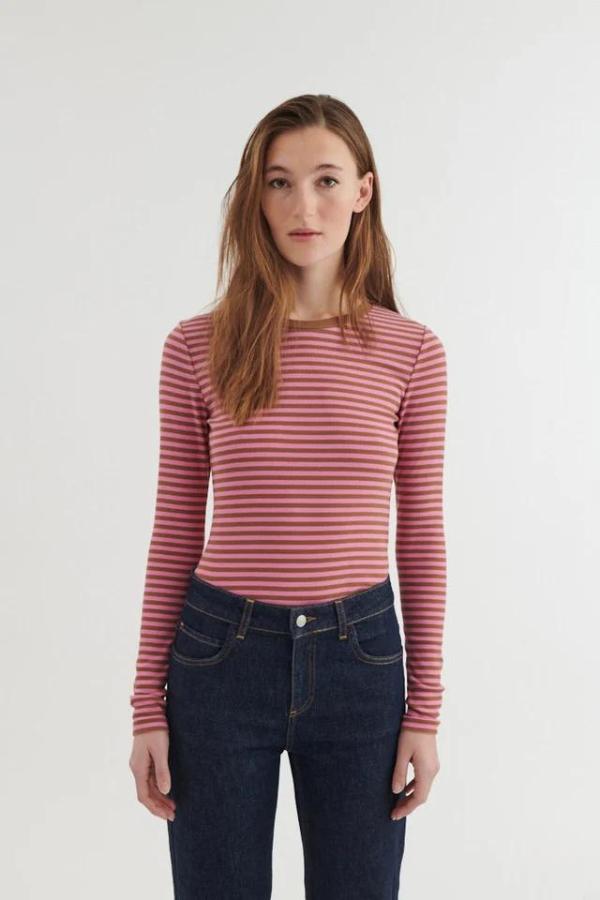 Basic Apparel - Ludmilla LS Tee - Cashmere Rose/Nuthach