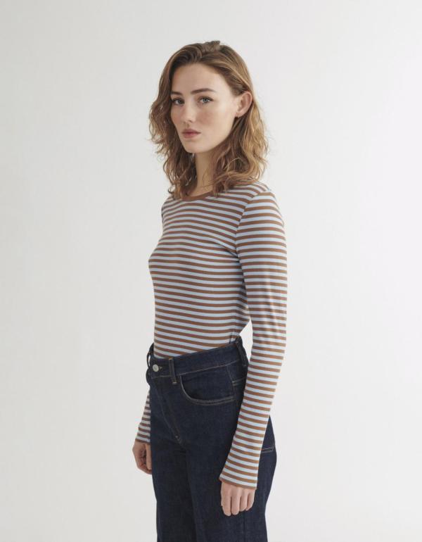 Basic Apparel - Ludmilla LS Tee - Nuthach/Dutch canal - Afbeelding 3