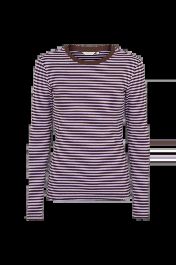 Basic Apparel - Ludmilla LS Tee - Violet Tulip/Chicory Coffee